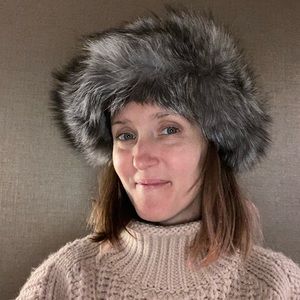 Genuine silver fox fur headband/scarf